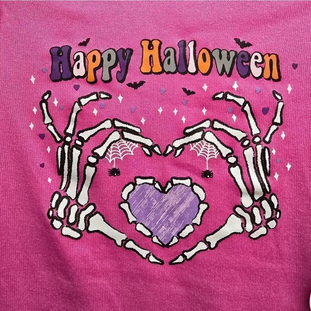 Wonder Nation Girls Halloween Tight Fit Long Sleeve 2 pc Pajama Set.